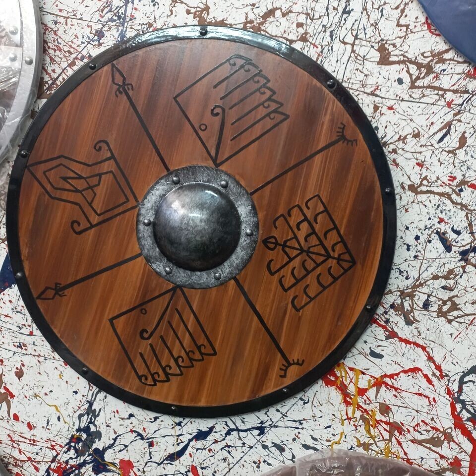 Medieval Wooden Viking Shield Fully Functional Shield For Battle Best For Gift