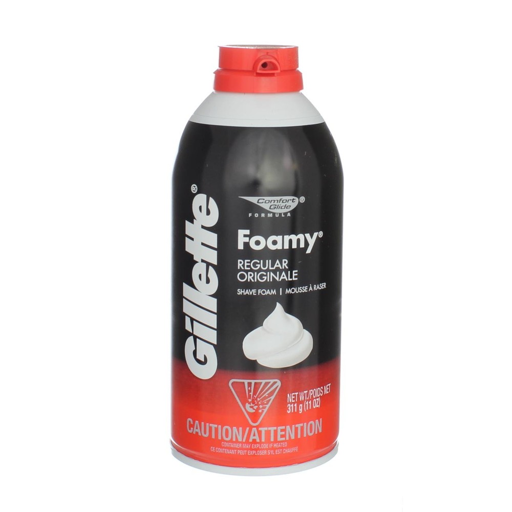 2 Pack Gillette Foamy Regular Shaving Cream, Regular, 11 oz