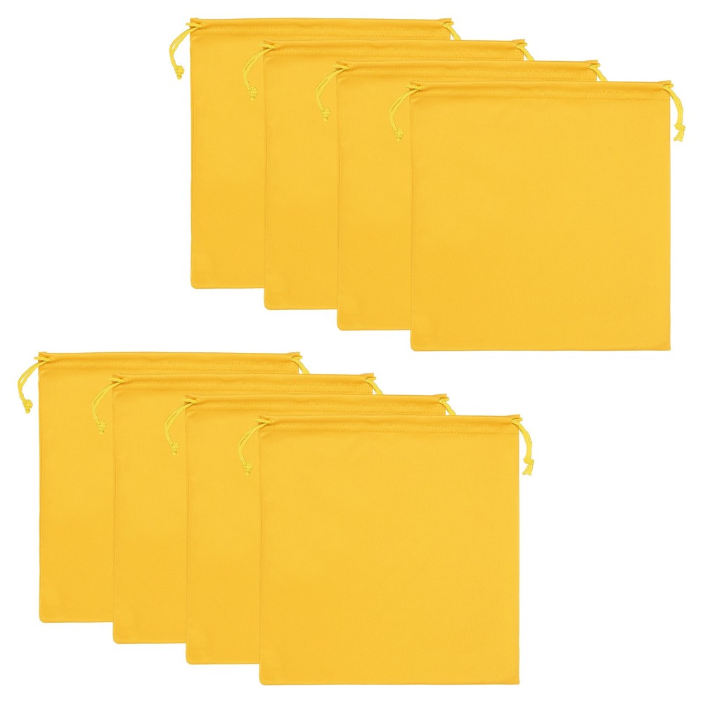 Ski Goggle Bag, 8 Pcs Soft Microfiber Drawstring Pouch, 15cmx15cm, Yellow