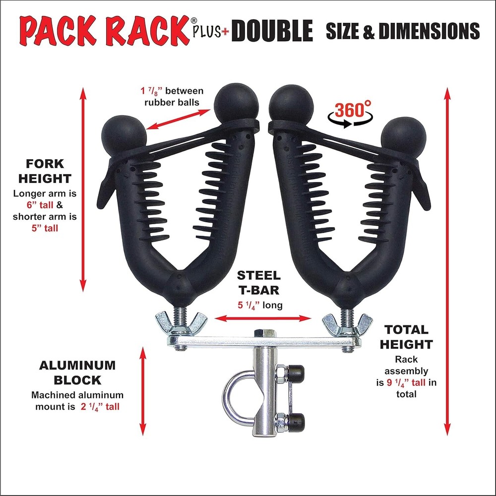 Double Pack Rack Plus - Gun & Bow Rack for ATVs - Model PRP2