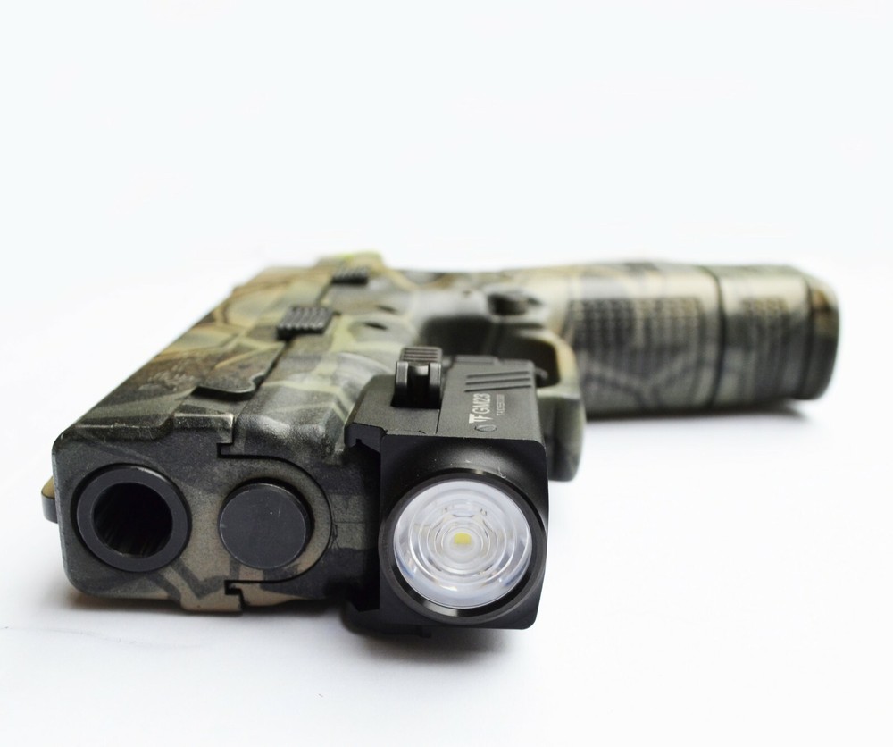 Pistol Flashlight LED Compact Handgun Tactical 800 Lumens Micro USB Charge
