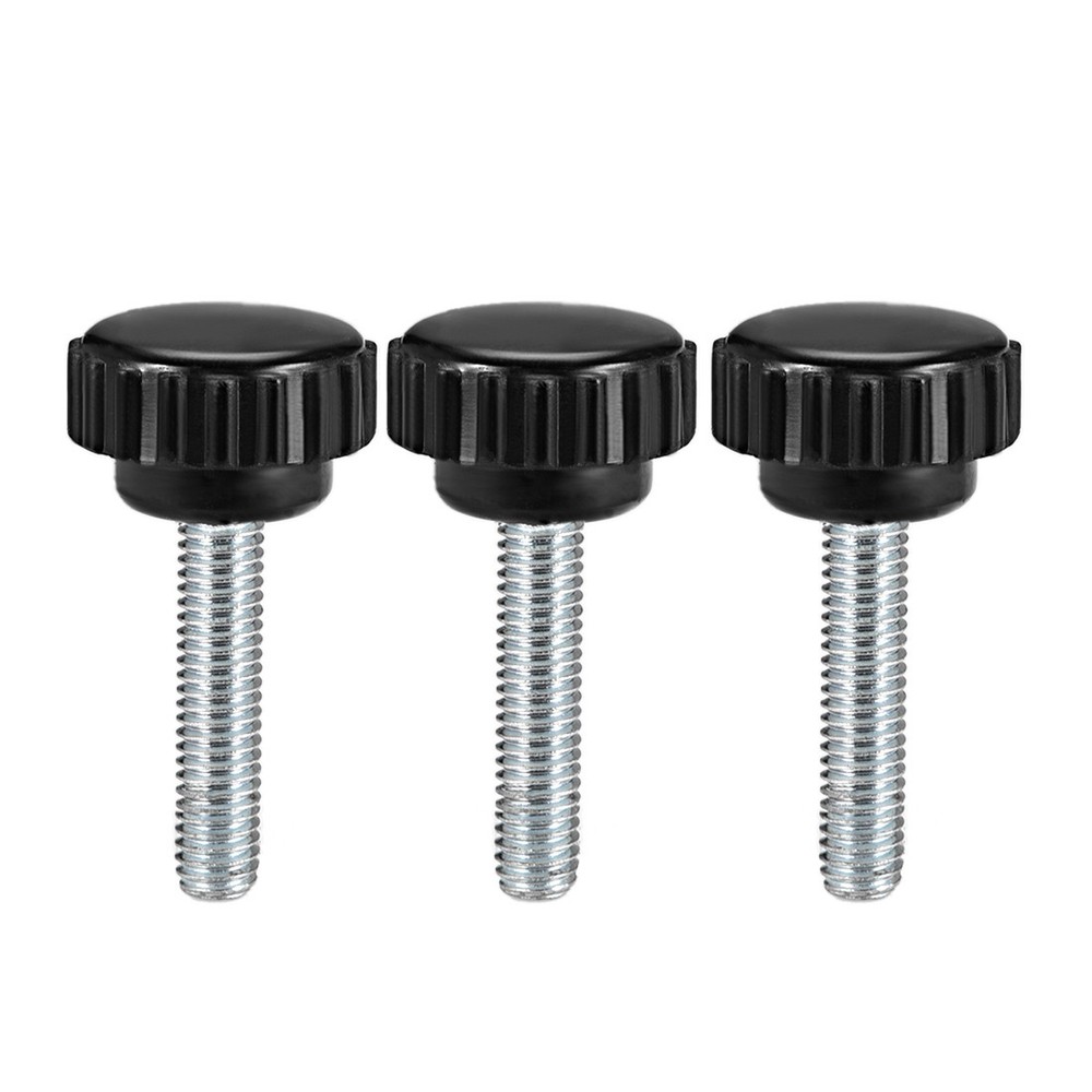 M6 x 30mm male thread knurled locking knobs 3 pcs