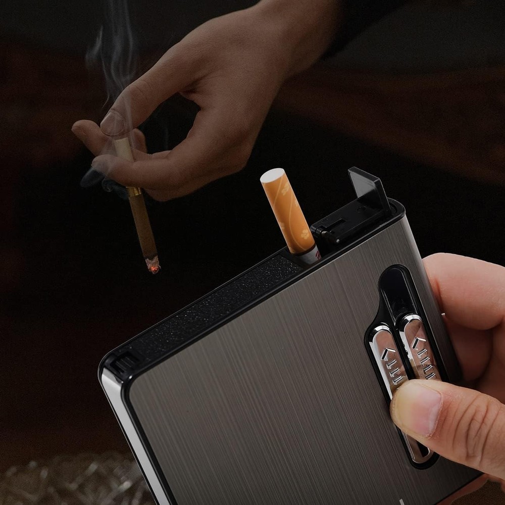 Full Pack 20 Regular Cigarettes Case Box Automatic Ejection Holder with Dual ...
