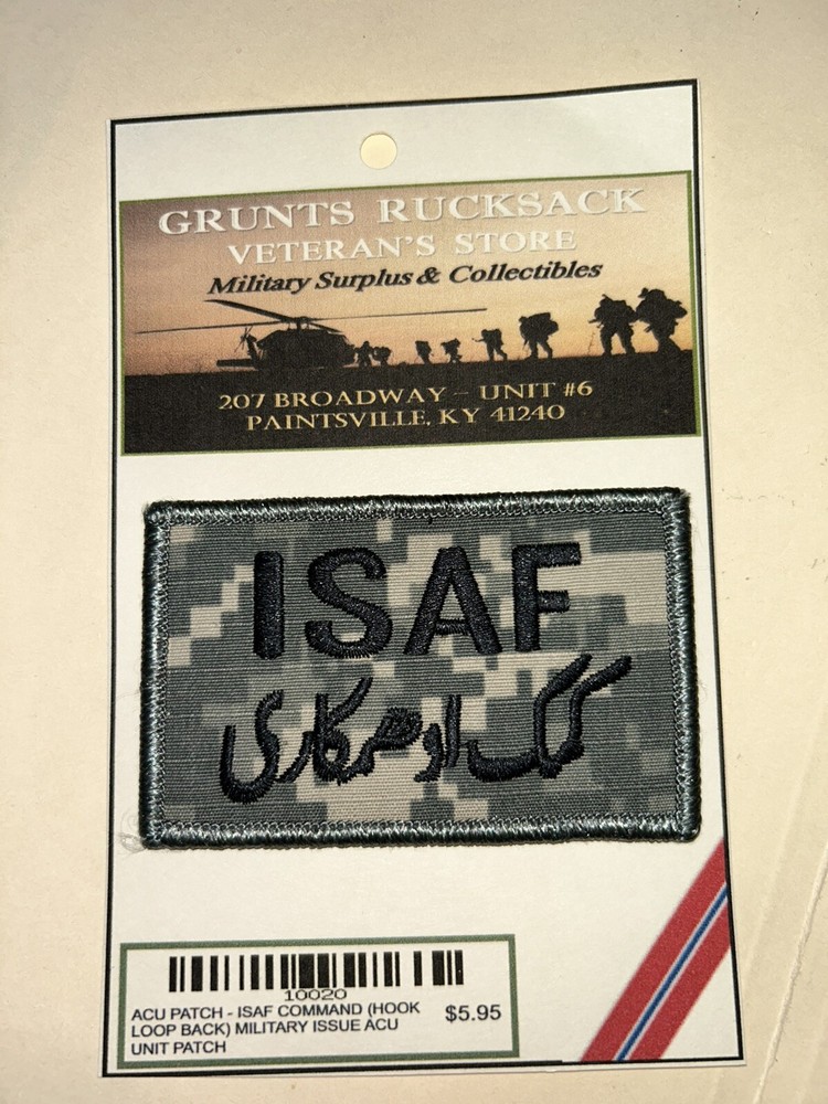 U.S. ARMY I.S.A.F. COMMAND (AFGHANISTAN) / ACU UNIT PATCH [HOOK/LOOP REVERSE]