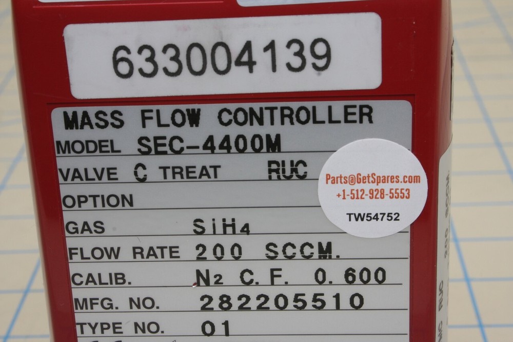 500029732R-CU / MASS FLOW CONTROLLER, CU,SIH4,STEC,200SCCM,MFC,UNI / STEC