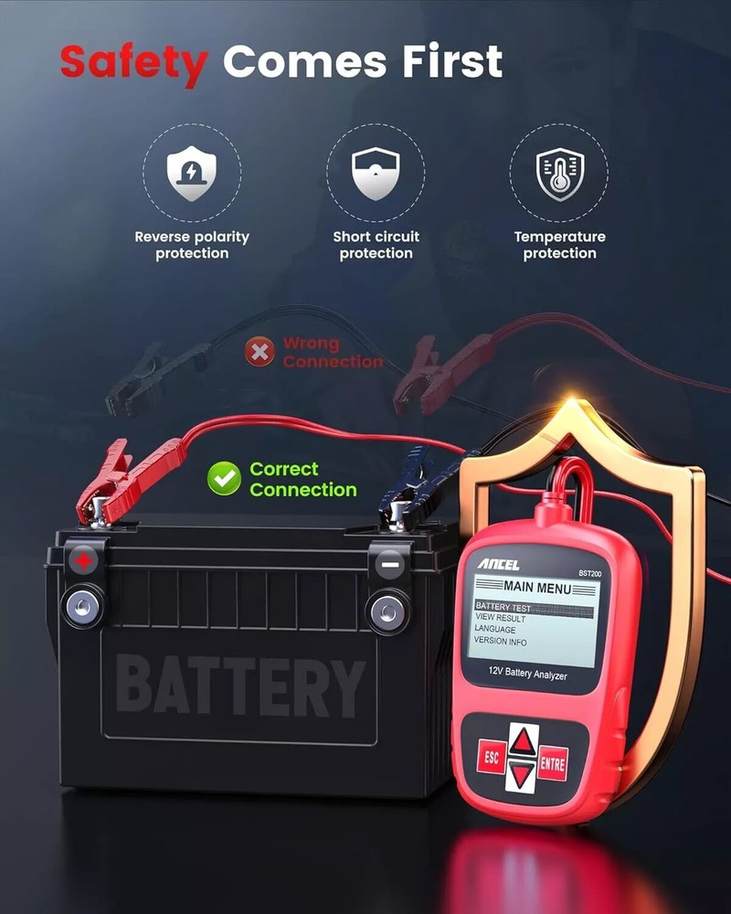 ANCEL BST200 Car Battery Tester Bad Cell Load Test Digital Analyzer Tester Tool