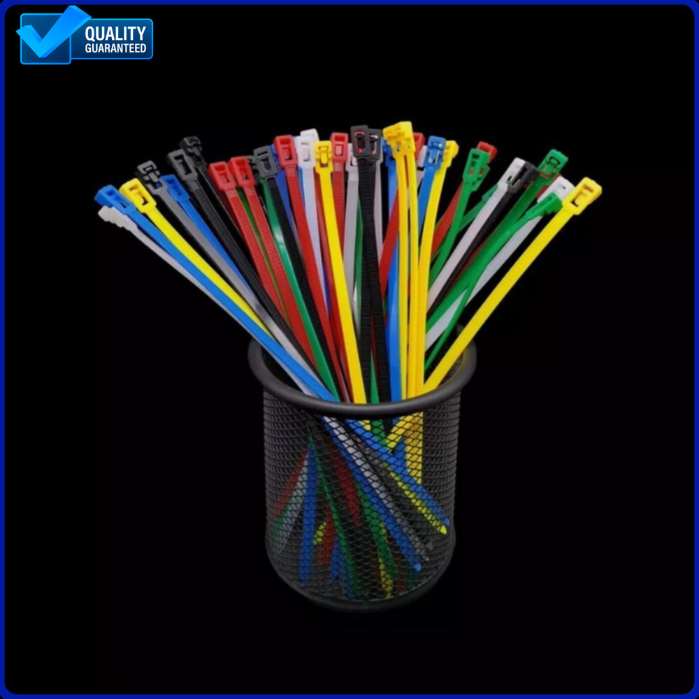 Cable Zip Ties Releasable Reusable Wrap Wire Removable Nylon Plastic Heavy Duty