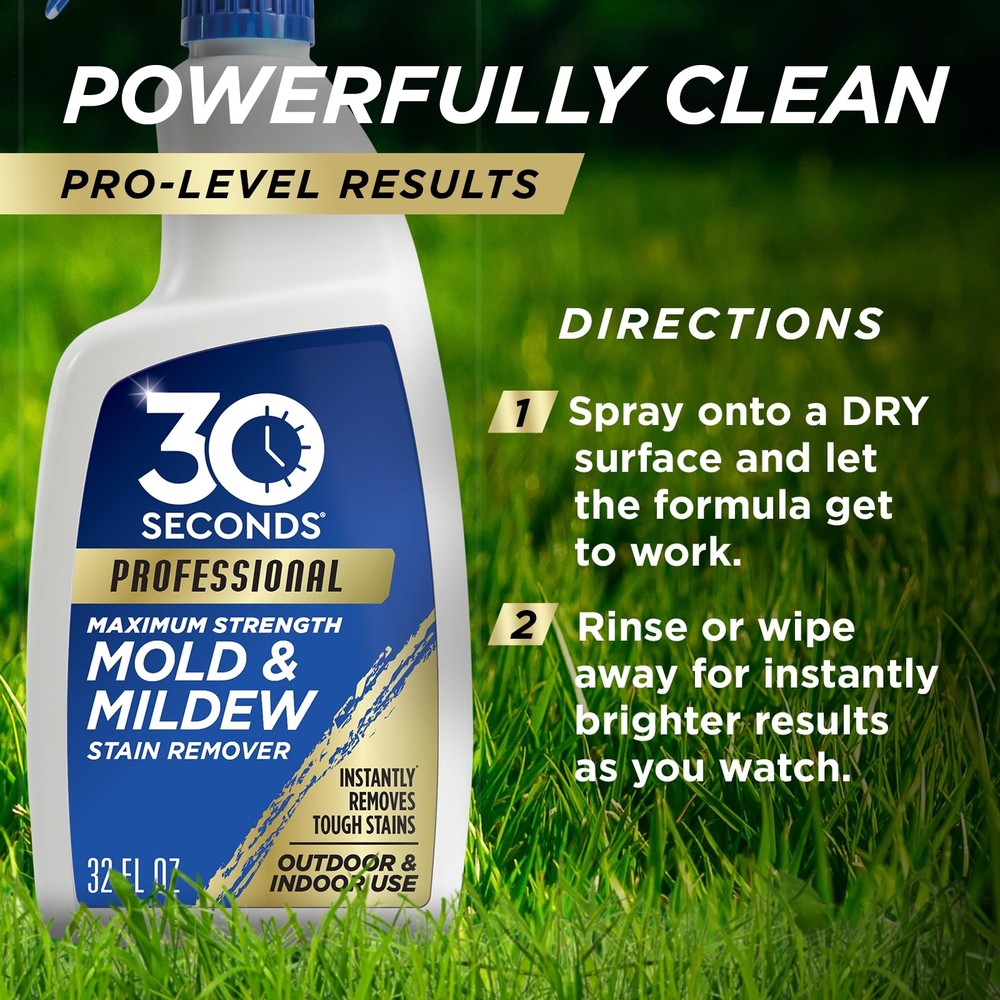 30 SECONDS Pro Mold and Mildew Stain Remover | Scrub 32 Fl Oz (Pack of 1)
