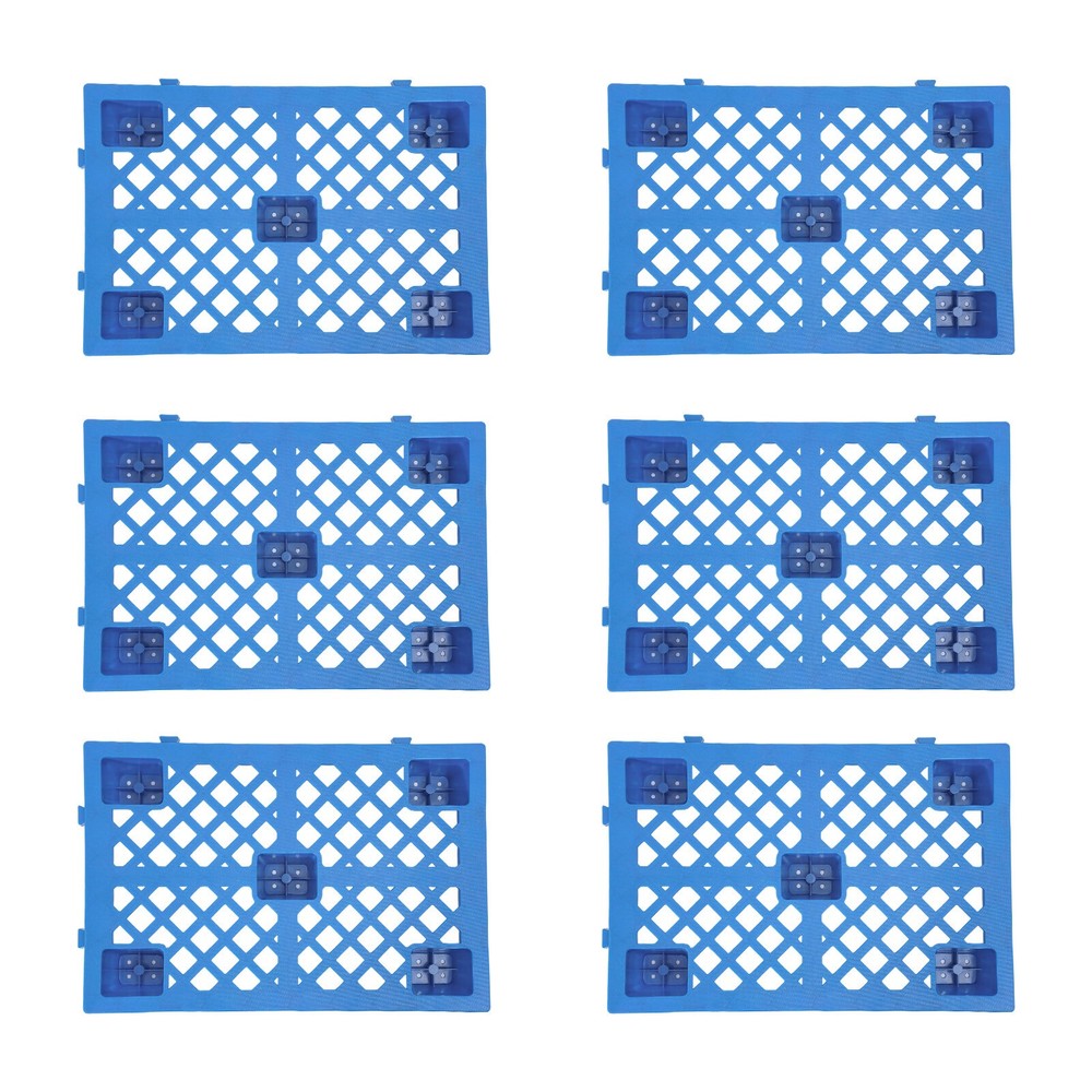 6 Pcs Plastic Pallets Interlocking Storage Pallets For Warehouses, Factories