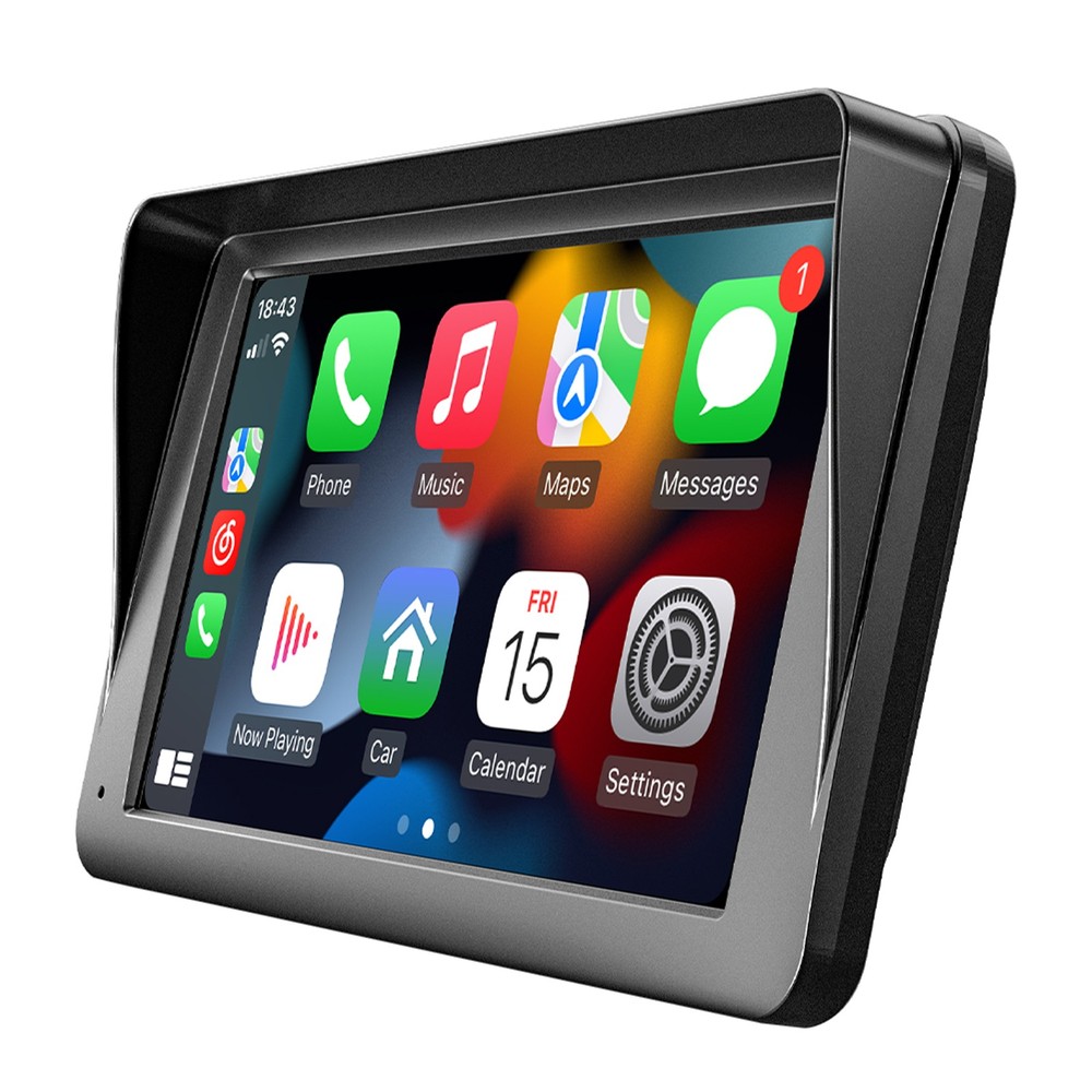 7" Wireless WiFi/BT HD Stereo Portable Carplay+Remote For iPhone/Android Auto US