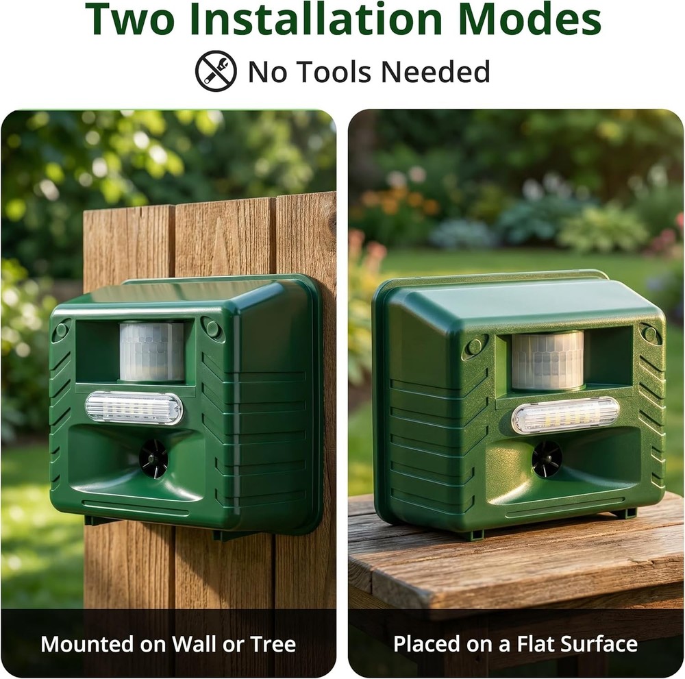 Battery-Powered Ultrasonic Pest Repeller with Adjustable Frequency & Remote