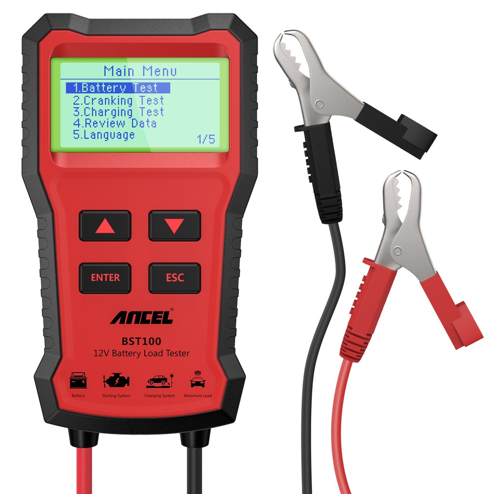 12V Car Battery Load Tester 100-2000 CCA Alternator Charging Cranking Analyzer