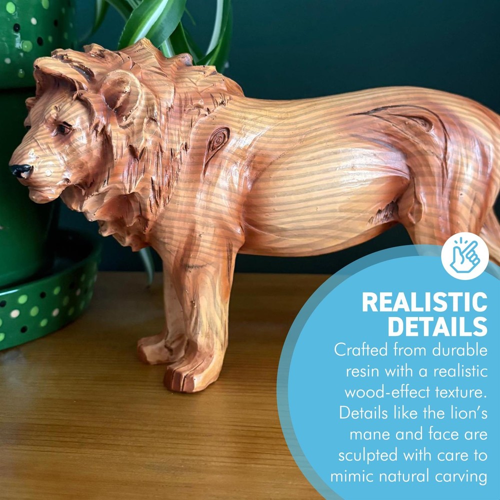 𝗪𝗢𝗢𝗗𝗘𝗡 𝗘𝗙𝗙𝗘𝗖𝗧 𝗟𝗜𝗢𝗡 𝗢𝗥𝗡𝗔𝗠𝗘𝗡𝗧 |Freestanding Animal Figure