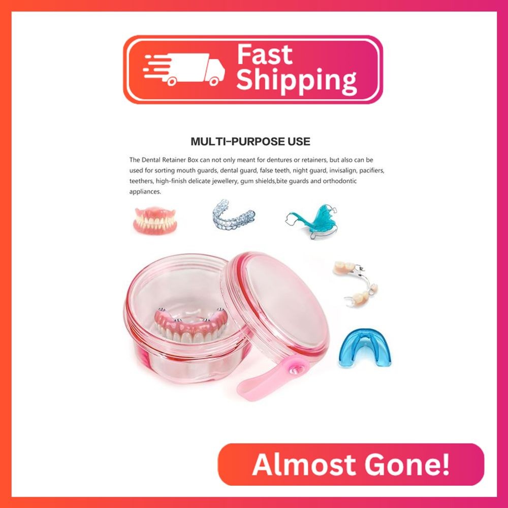 No Leak & Non-Slip Partial Denture Case Retainer Bath Box Cup, Denture Soaking C