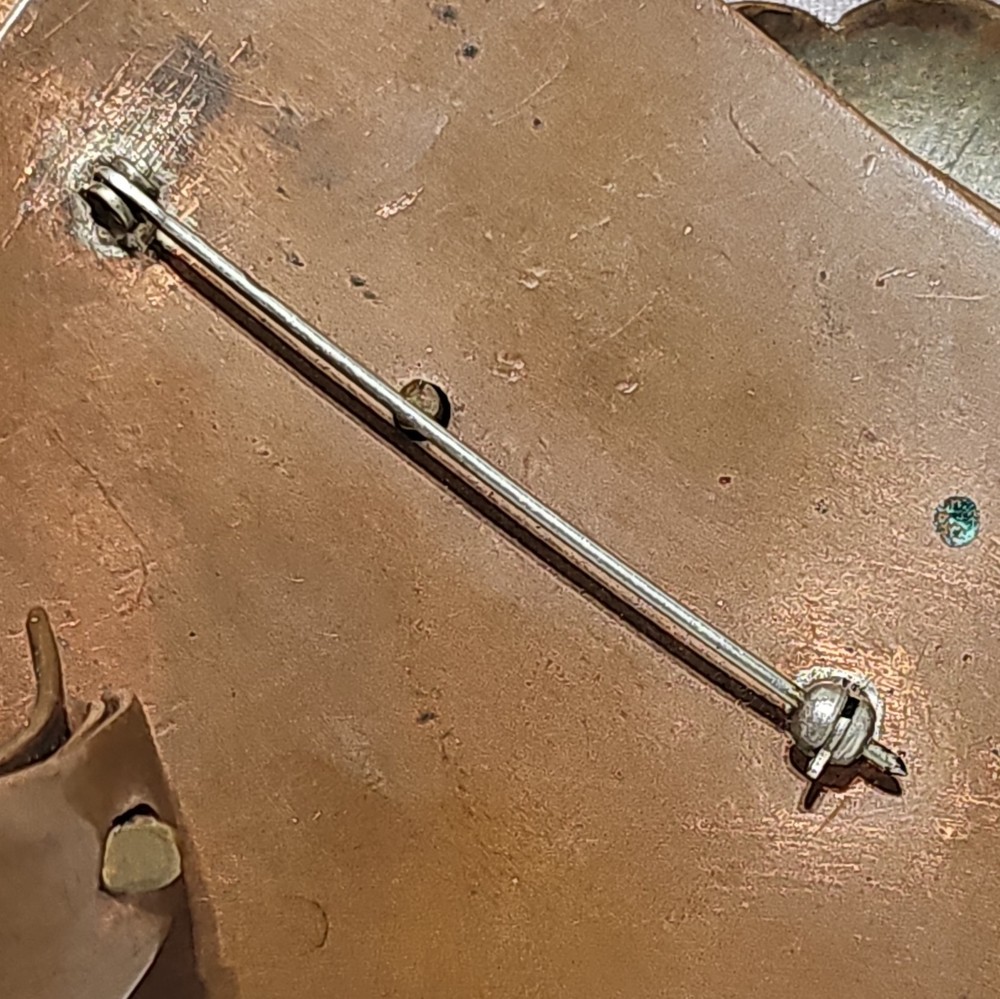 Large MCM Free Form Solid Copper Pin Brooch Rare Unique