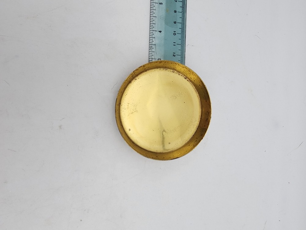 Vtg 3" Footed Disk Brass Candle Holder