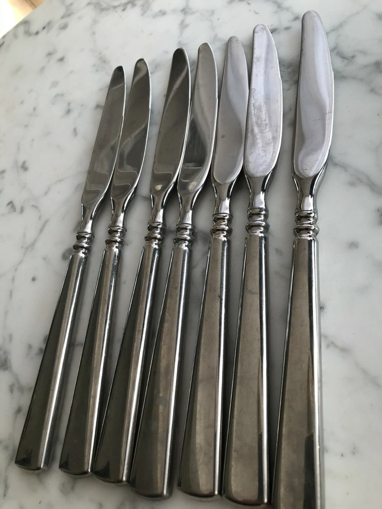 Oneida cube Stainless satin flatware - Motif - 7 knives dinner knife