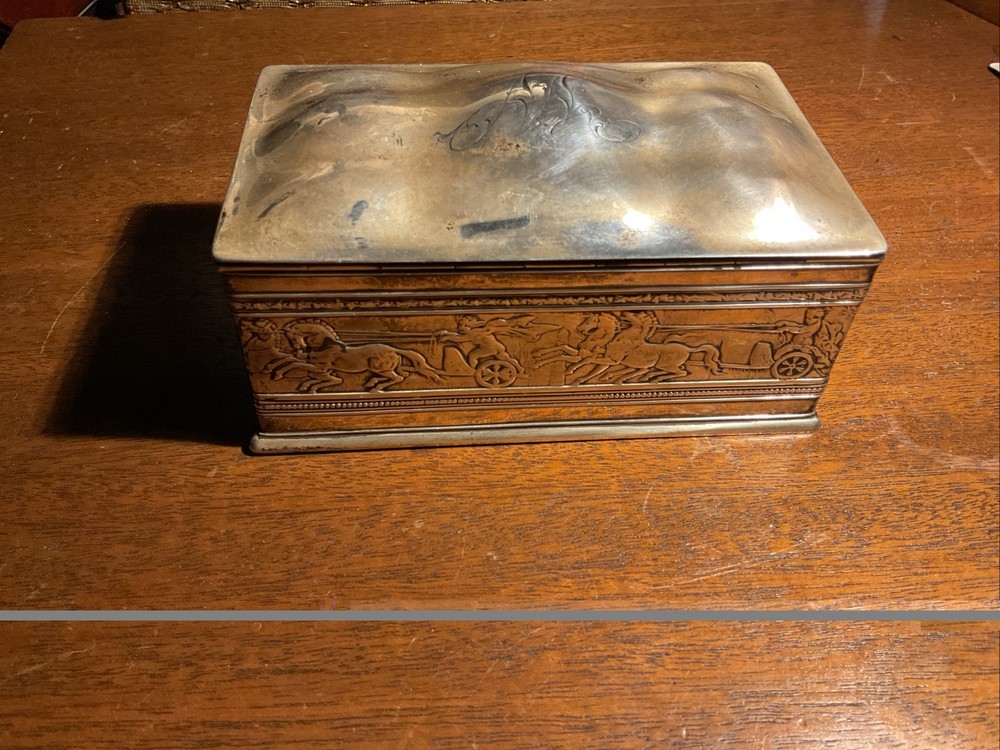 Large Antique Sterling Silver Cigar/Jewelry Box