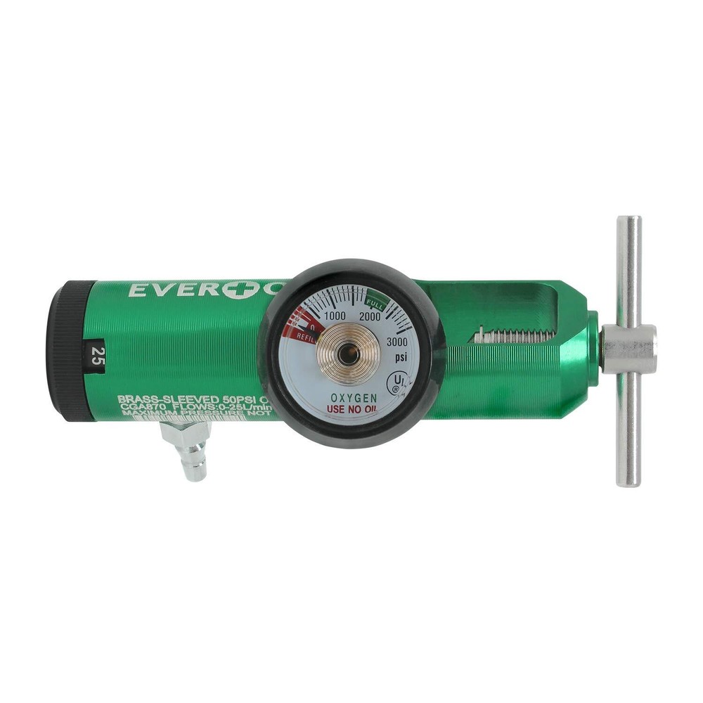 Ever Ready First Aid Oxygen Regulator CGA-870 Connection Gauge Flow Rate