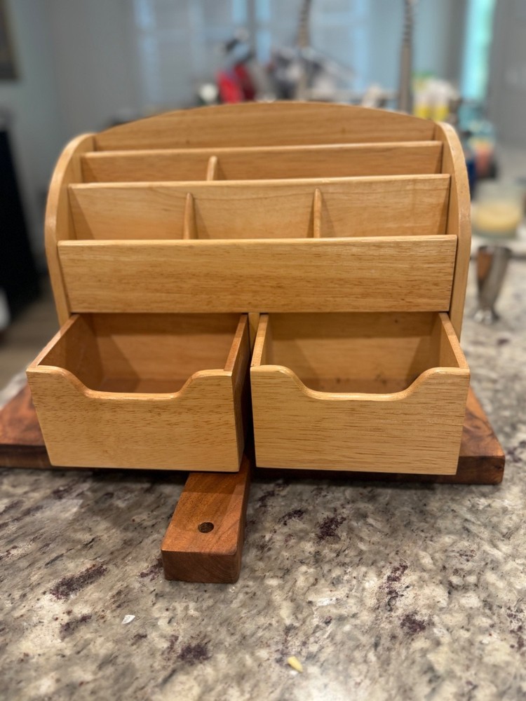 bamboo desk or kitchen organizer hangable