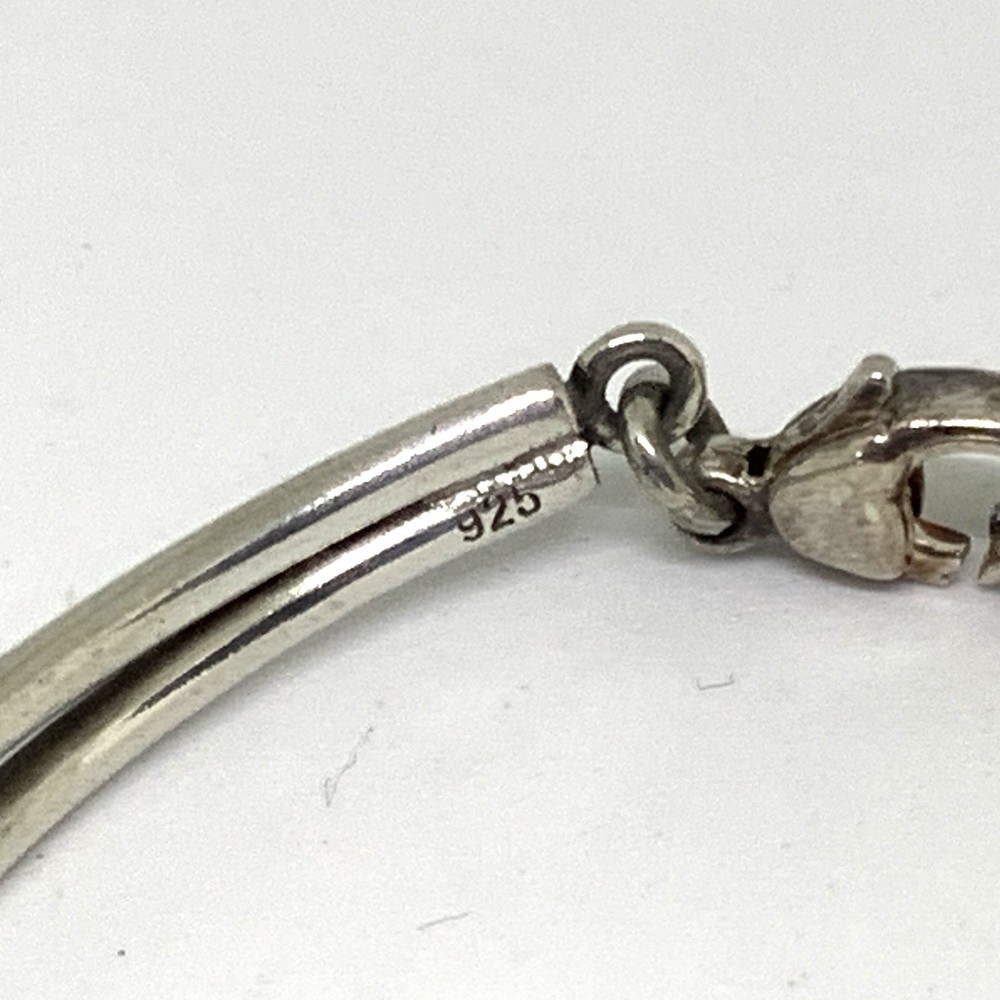 Mid century Silver and Carnelian stone bangle