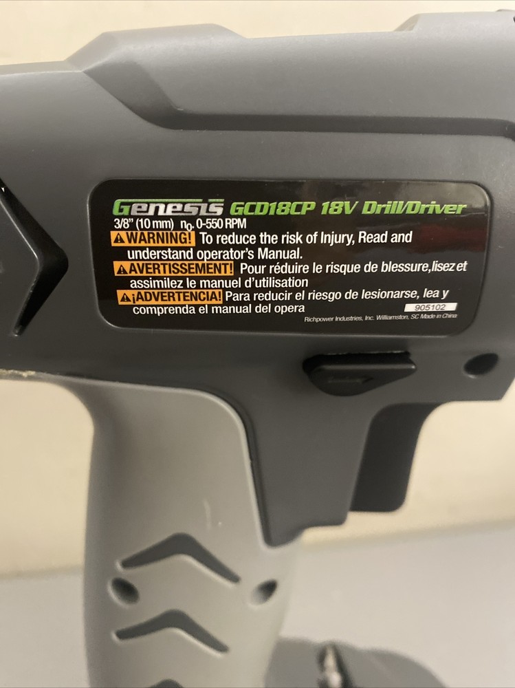 Genesis GCD18CP 18 Volt Cordless Variable Speed Drill/Driver W/ Battery