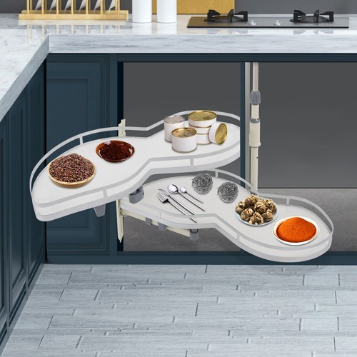 2 Tier Swing Tray Left Blind Corner Kitchen Cabinet Pull Out Kitchen Organizer
