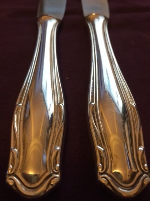 Rostfrei 800 Silver 2 Knives Solid Silver Handle.-573