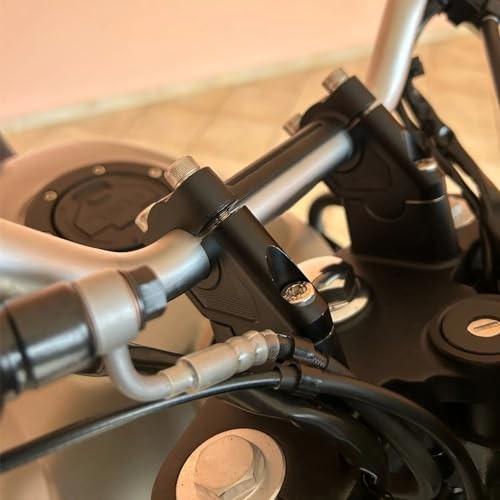 Motorcycle Handlebar Risers, 7/8" 22mm Offset Handlebar Risers Mount Black