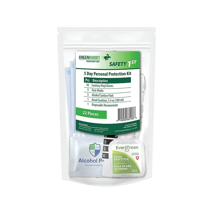 GREENRABBIT 5 DAY PPE KIT 22 PIECES/PACK