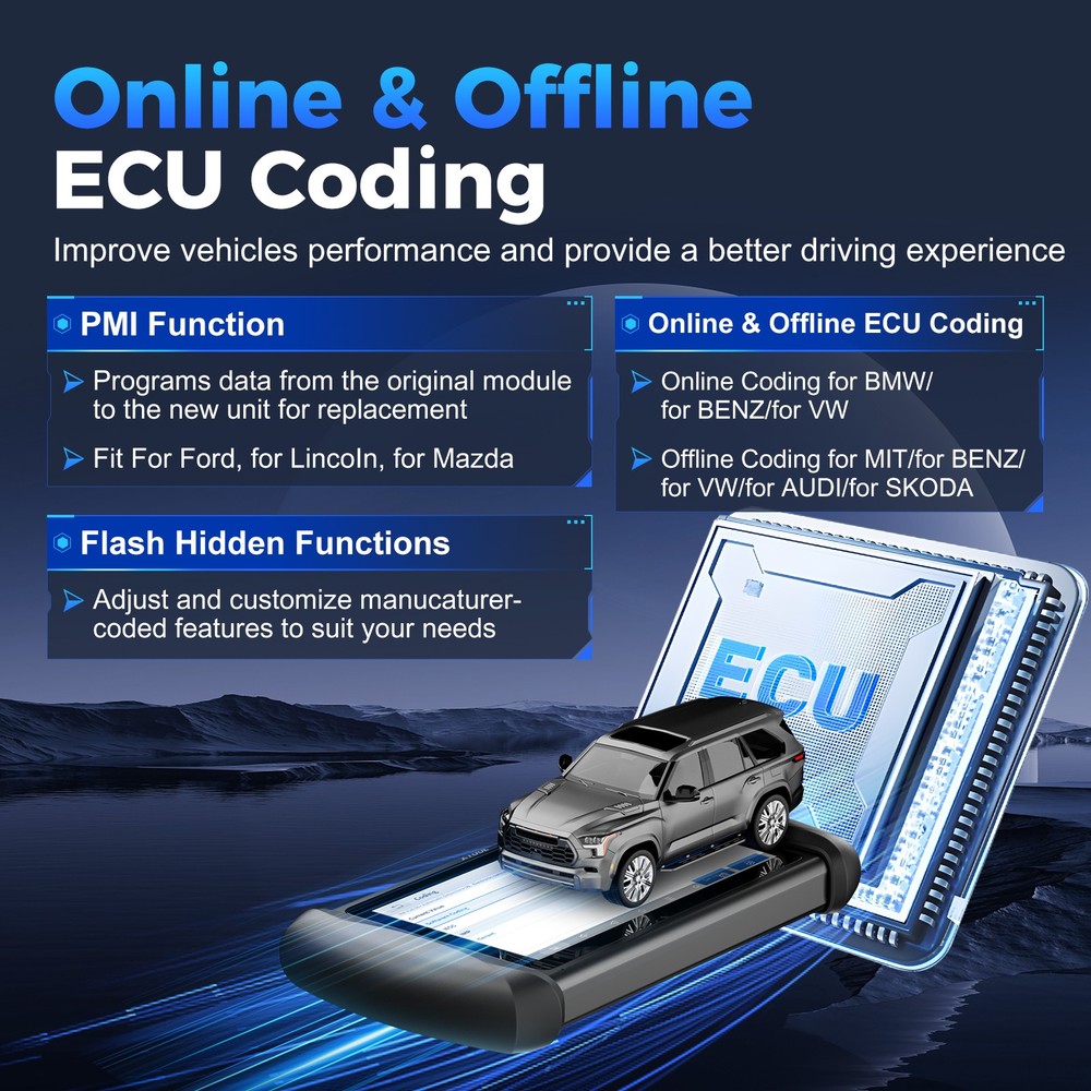 XTOOL IP819 Bidirectional Coding Scanner Full System Diagnostic Tool 39+ Reset