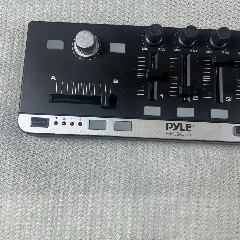 Pyle MIDI Controller PMIDIPD30 USB Black Silver 9 Faders 9 Knobs DJ Mixer Gear