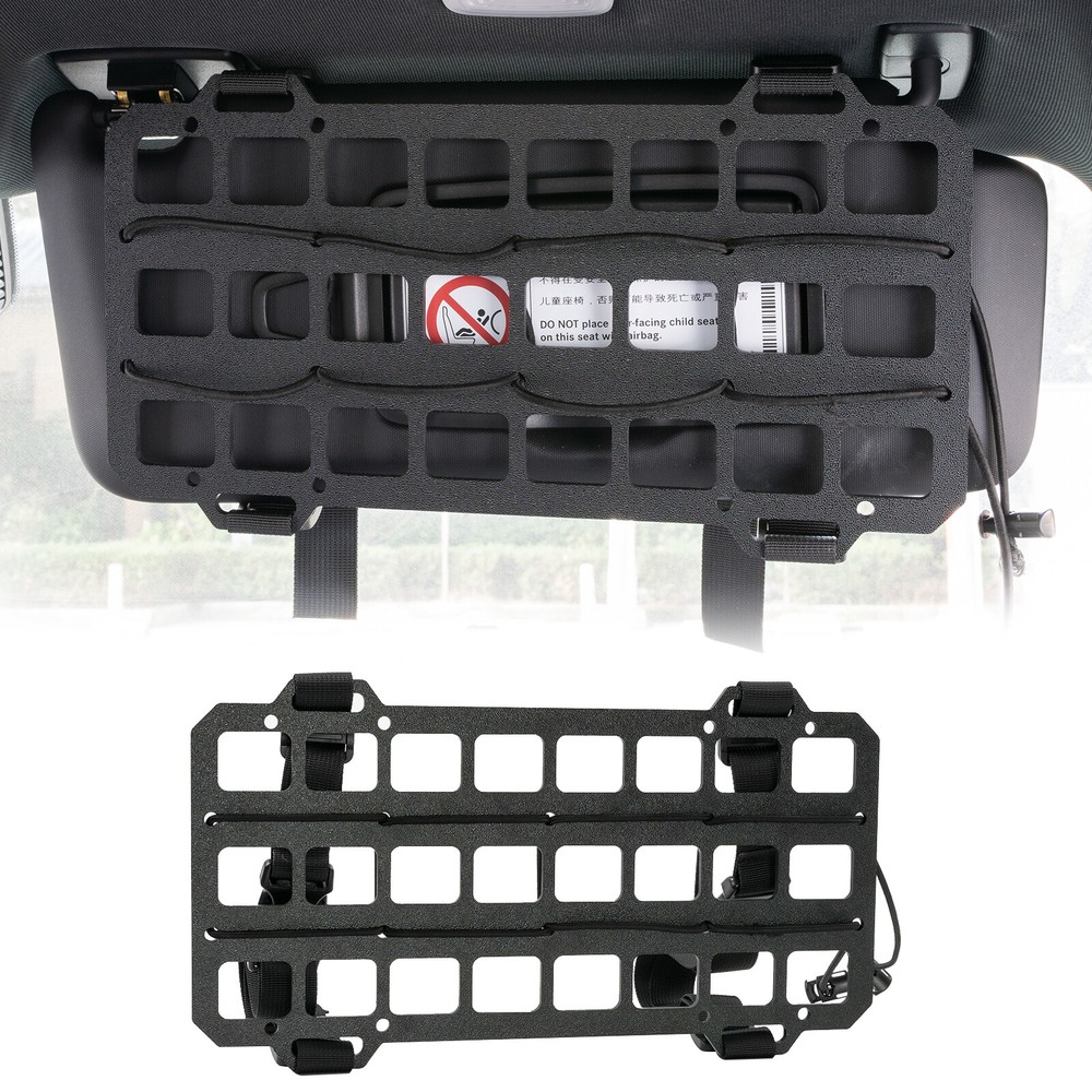 Car Tactical Rigid Molle Panel Sun Visor Organizer Storage Rack Rigid Panel NEW