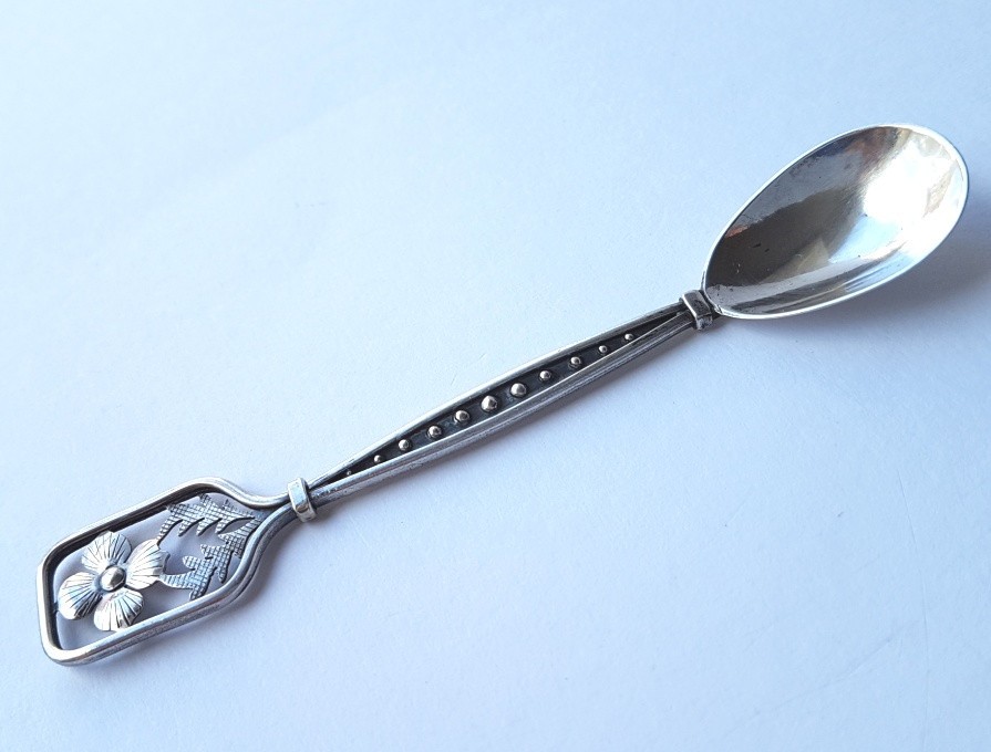 Rare Spoon, Silver, Pierced Decor, Poland K565