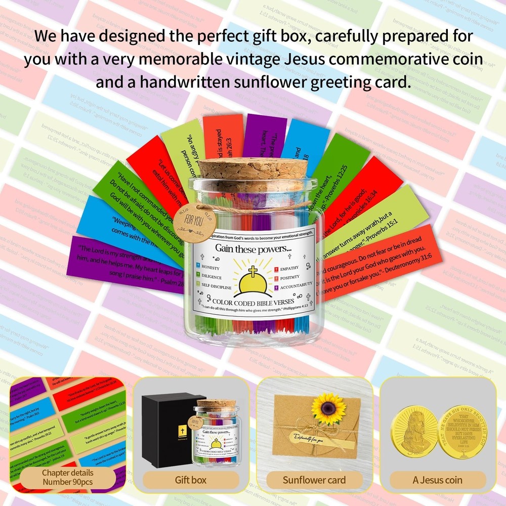 Bible Verse Jar – Color‑Coded Scripture Prayer & Encouragement Jar,