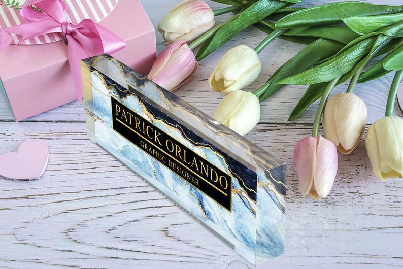 Acrylic Desk Personalized Name Plate for Custom Office Decor