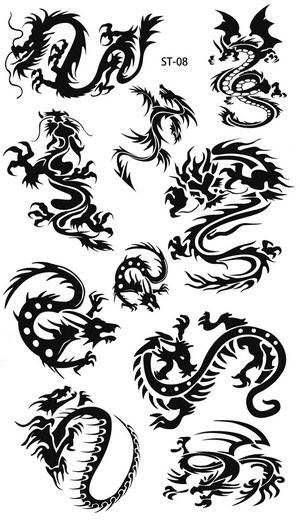 Supperb® 6-pack Mix Dragons Temporary Tattoo