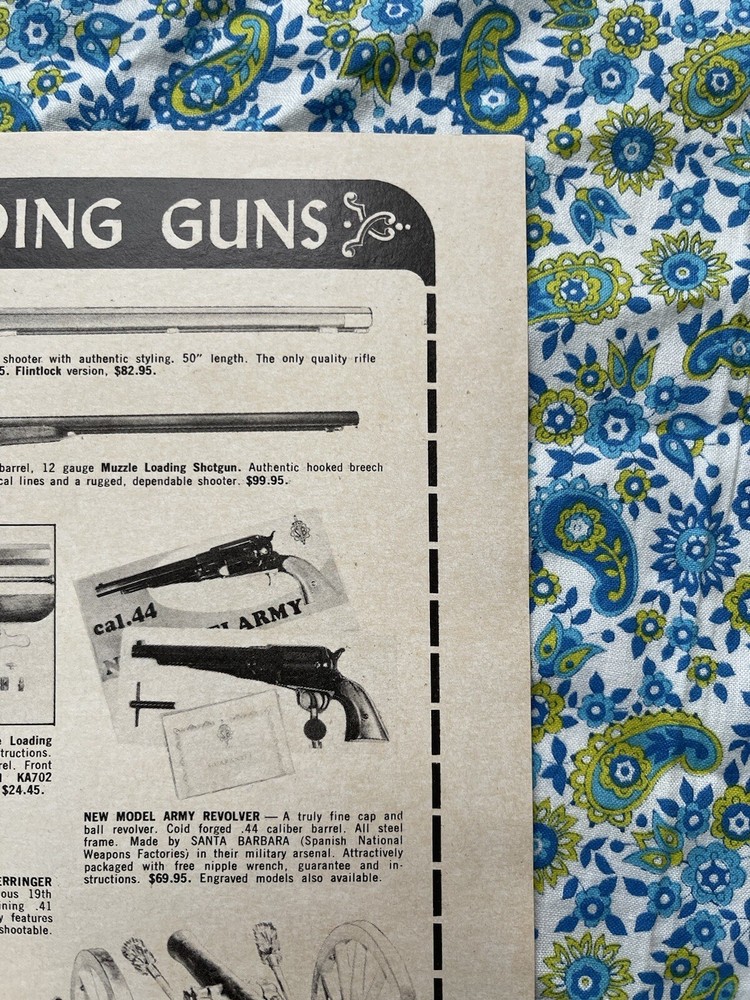 Vintage 1973 Connecticut Valley Arms Muzzle Loading Guns Print Ad