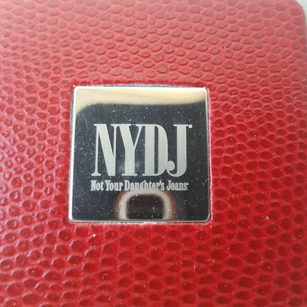 NYDJ Makeup Mirror Compact Flip Storage Case Red With Box
