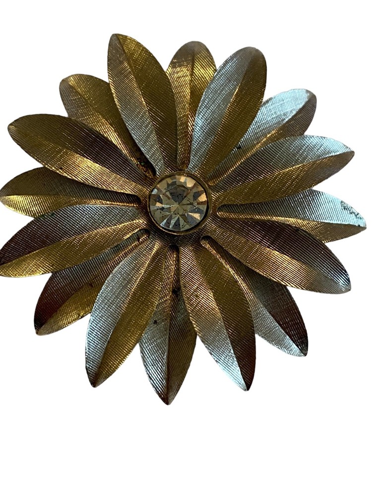 Vintage Silver Tone Flower Pin