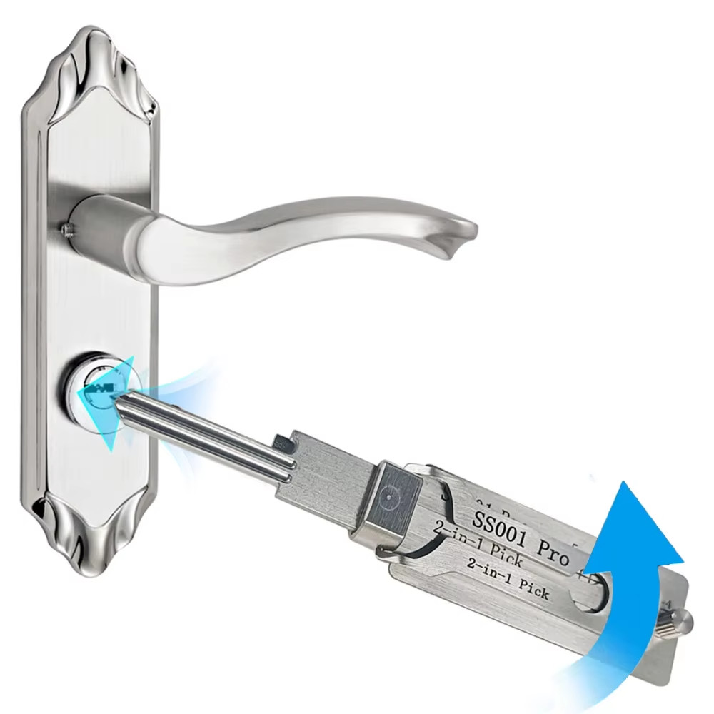 Key Decoder 2 In 1 Portable Lock Picking Set Hook And Pickup Tool Kit Ergonomic