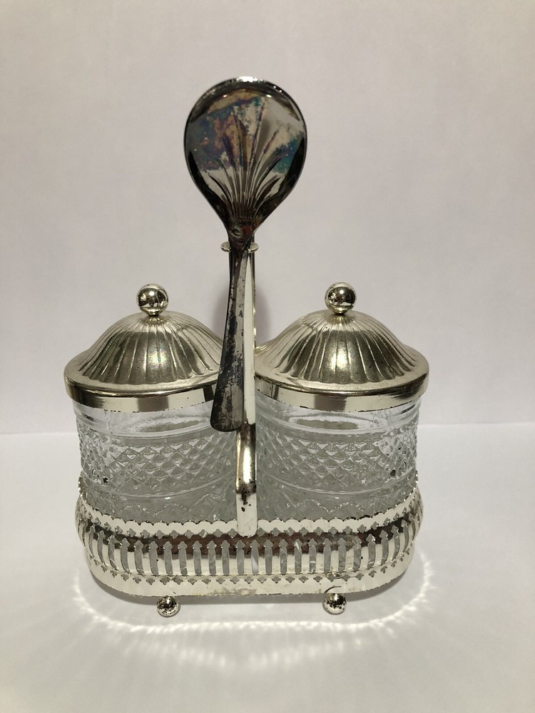 Silver Plated Complete Condiment Server Set