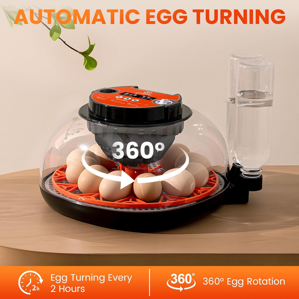 12 Egg Incubator for Hatching - Chicken, Duck, Quail & Goose – Automatic Egg Tur