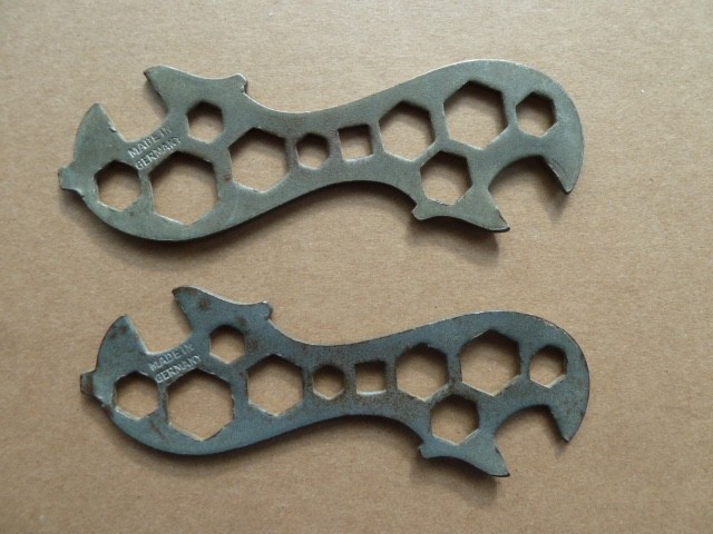 TWO VINTAGE GERMAN BIKE TOOLS, NUT TOOLS, 1960'S