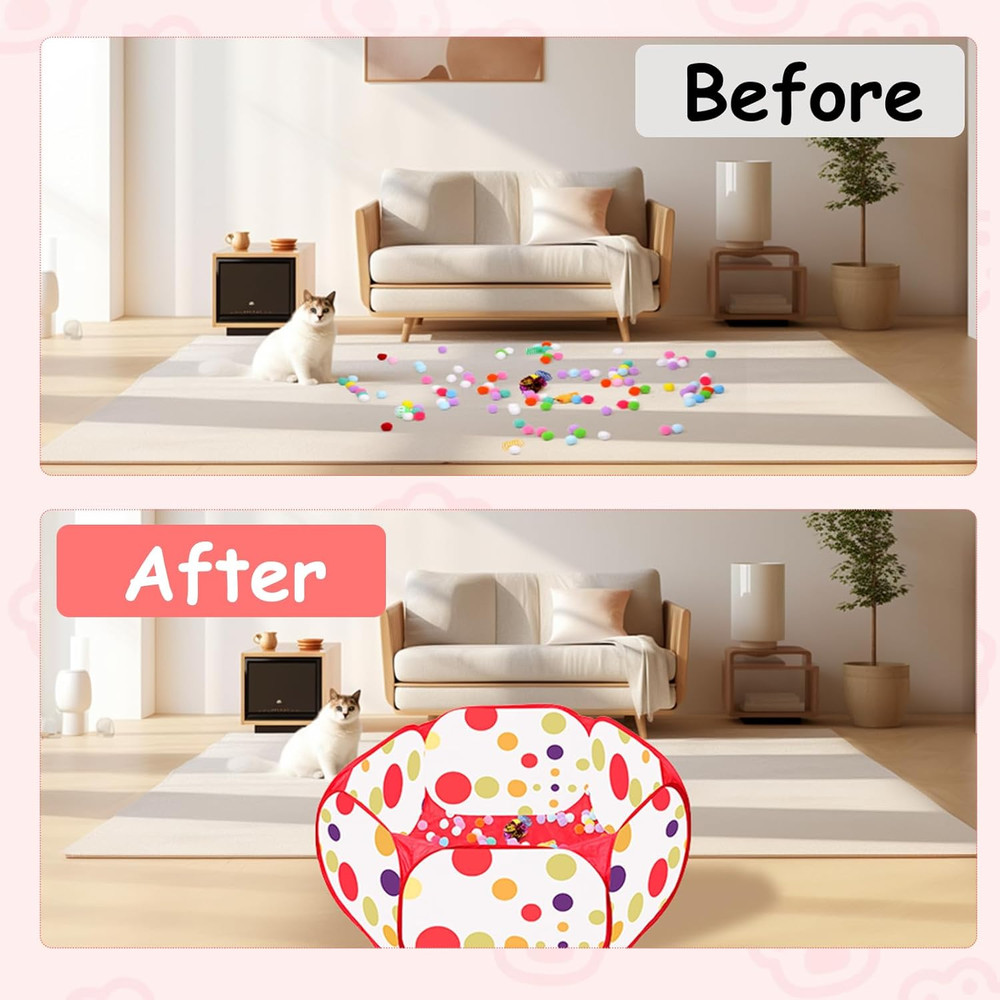 Cat Ball Pit for Cats Include 226 Pcs Interactive Cat Toy for Indoor Kittens