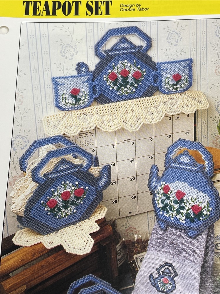 Teapot Set Annie's Attic Plastic Canvas Pattern