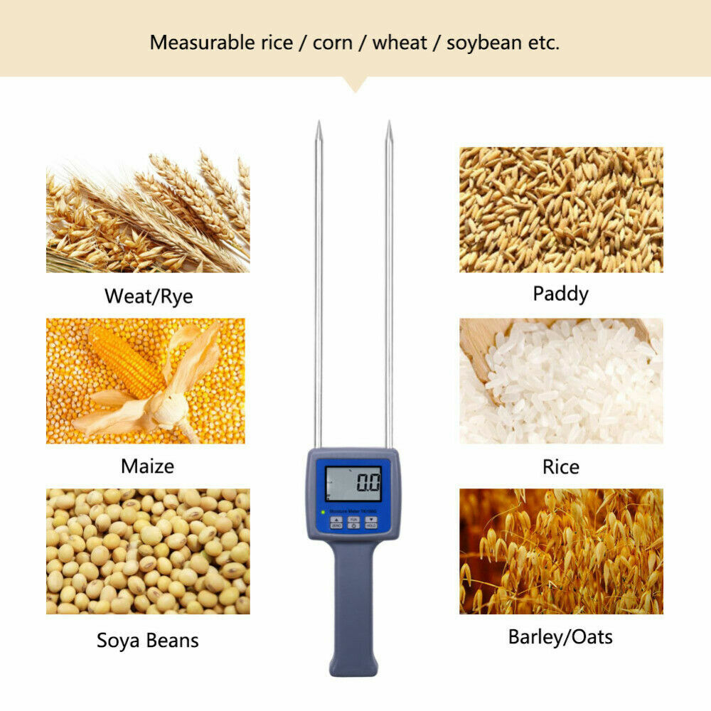 Grain Moisture Analyzer Moisture Meter with Backlight LCD for Rice Corn Wheat