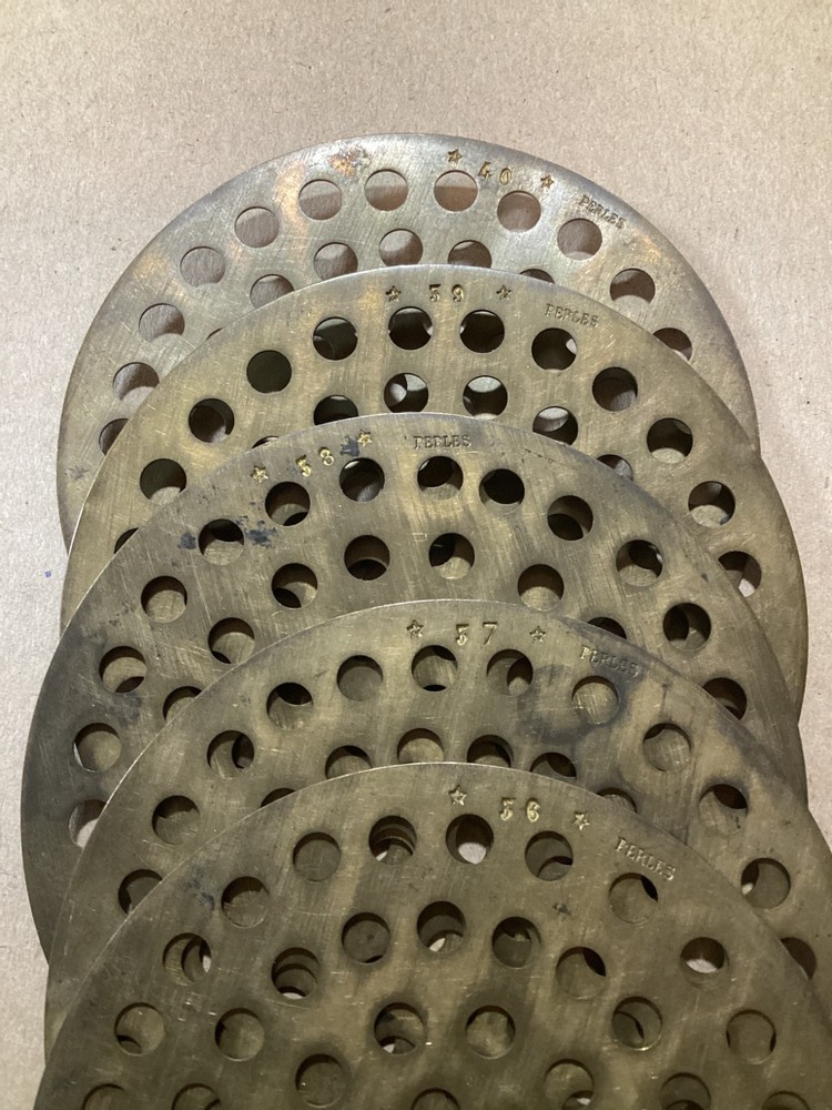 ANTIQUE CAST BRASS STACKABLE GEM *PERLES* GRADING SIEVE with 40+ SCREENS.