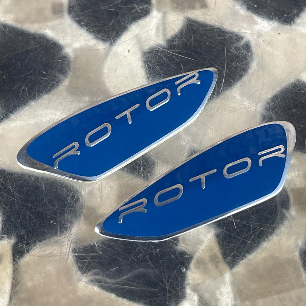 NEW Dye Rotor Bottom Shell Logo Set - Left & Right - Blue