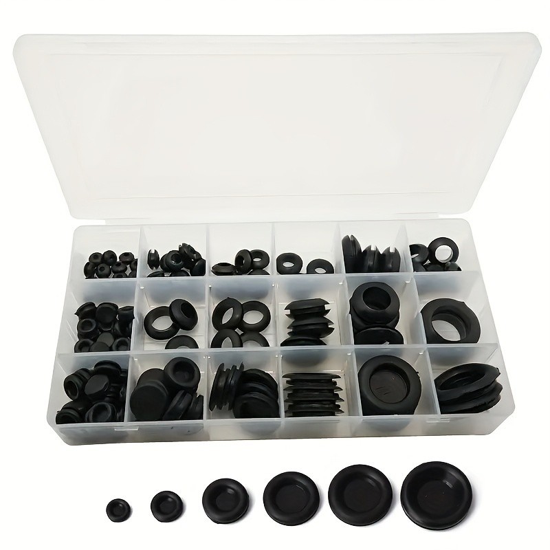 Rubber Grommet Kit - Multiple Sizes for Wire Cable Protection & Organization